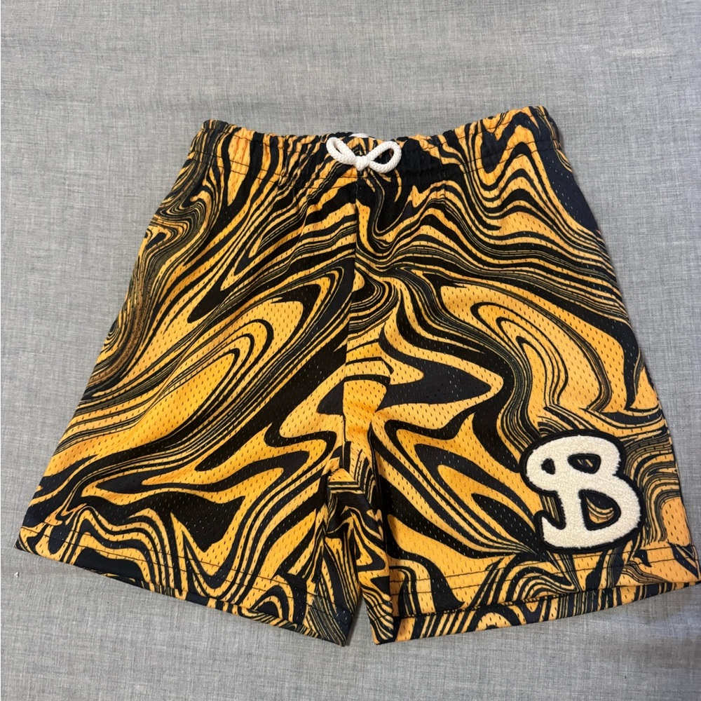 Stylish Kids Black and Yellow Patterned Shorts